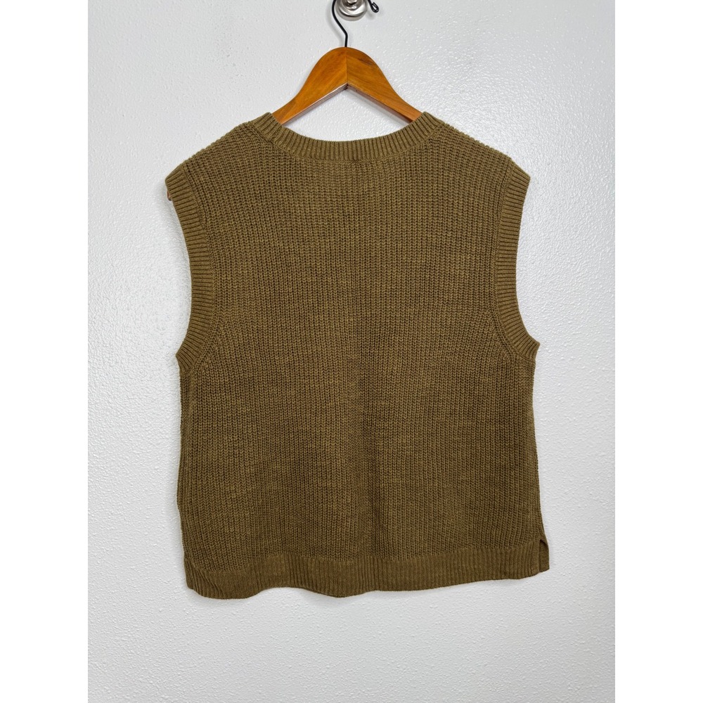 Faherty Miramar Olive Green Linen Blend Muscle Tank Top Size Large - Picture 2 of 4
